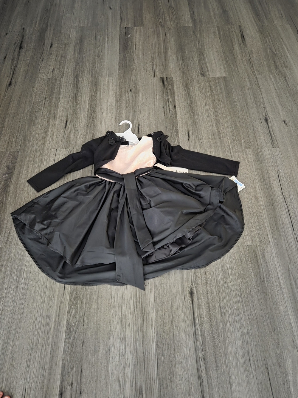 Pippa & Julie Black and Blush Pink Formal Dress with Bolero